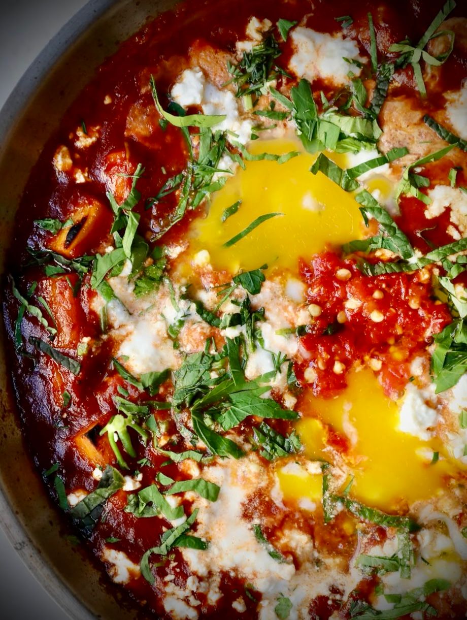 French fine dining shakshuka for private jet catering at London Luton Airport EGGW